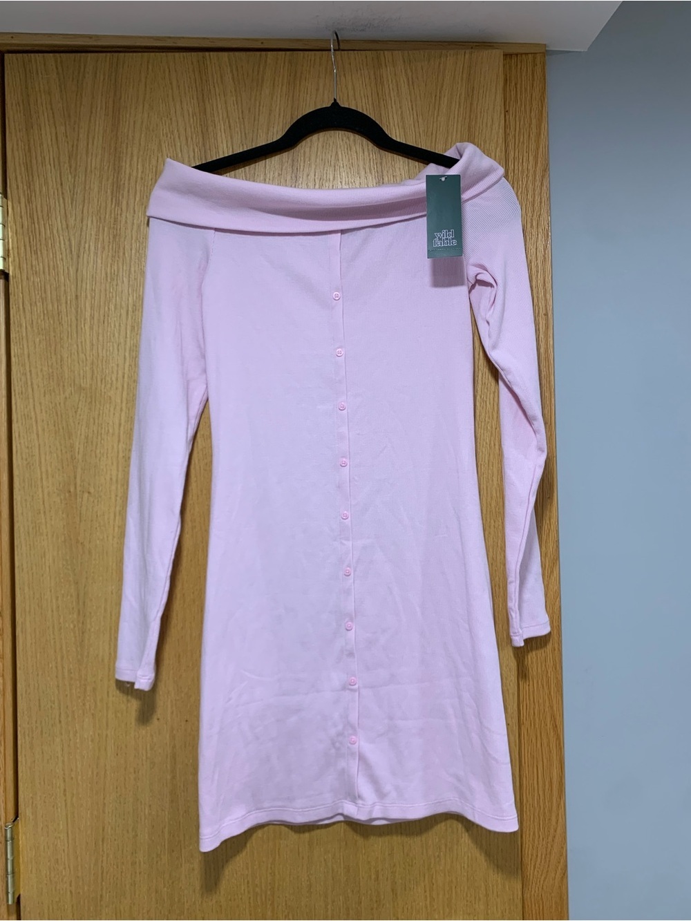 Wild Fable long Sleeve Mini Bodycon Pink Dress - Size Small